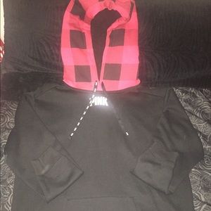 PINK: Sweatshirt hoodie with front pocket